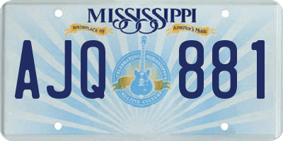 MS license plate AJQ881