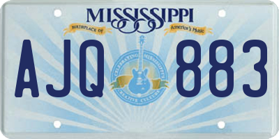 MS license plate AJQ883
