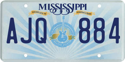 MS license plate AJQ884
