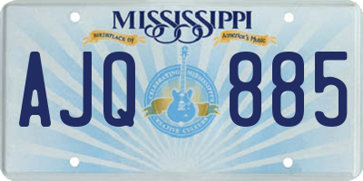 MS license plate AJQ885