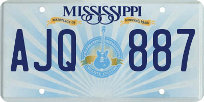 MS license plate AJQ887