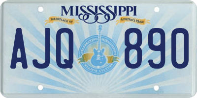 MS license plate AJQ890
