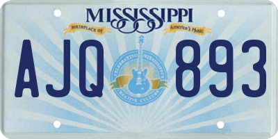 MS license plate AJQ893