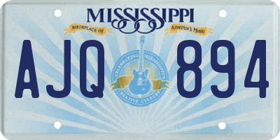 MS license plate AJQ894