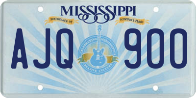 MS license plate AJQ900