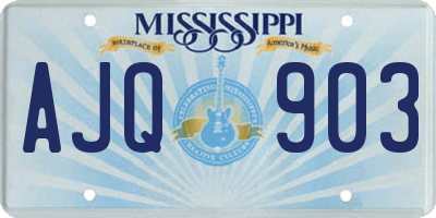 MS license plate AJQ903