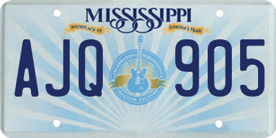 MS license plate AJQ905