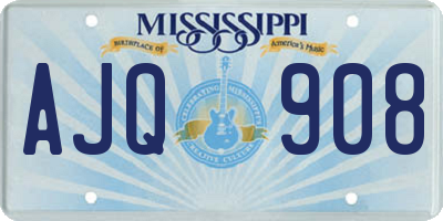 MS license plate AJQ908