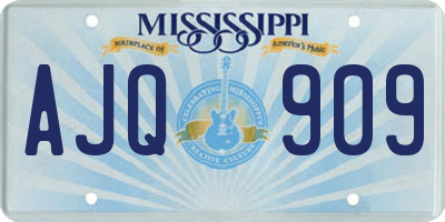 MS license plate AJQ909
