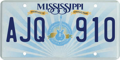 MS license plate AJQ910