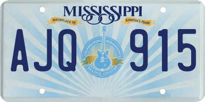 MS license plate AJQ915