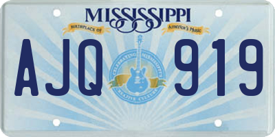 MS license plate AJQ919