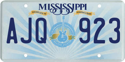 MS license plate AJQ923