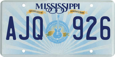 MS license plate AJQ926