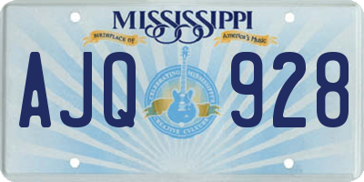 MS license plate AJQ928