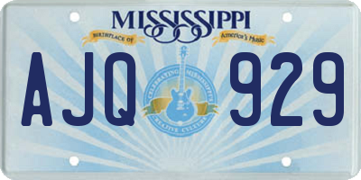 MS license plate AJQ929