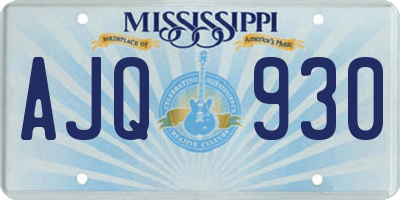 MS license plate AJQ930