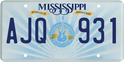 MS license plate AJQ931