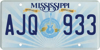 MS license plate AJQ933
