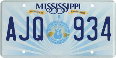 MS license plate AJQ934