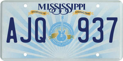 MS license plate AJQ937