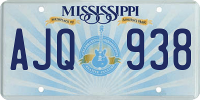 MS license plate AJQ938