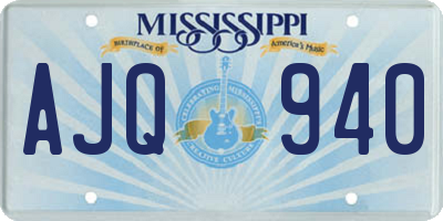 MS license plate AJQ940