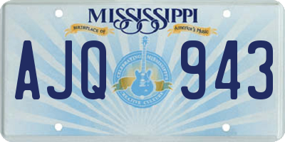 MS license plate AJQ943
