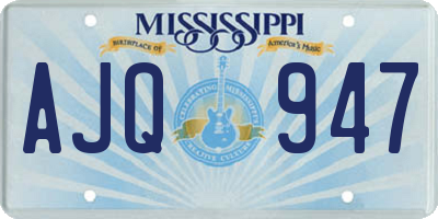 MS license plate AJQ947