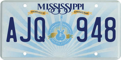 MS license plate AJQ948