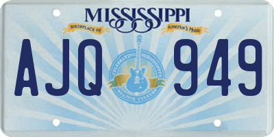 MS license plate AJQ949