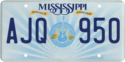 MS license plate AJQ950