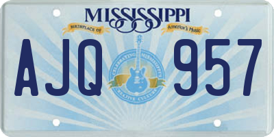 MS license plate AJQ957