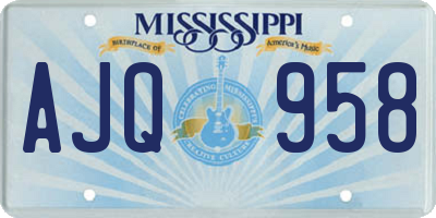 MS license plate AJQ958