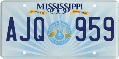 MS license plate AJQ959