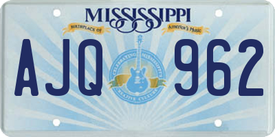 MS license plate AJQ962