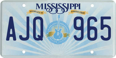 MS license plate AJQ965