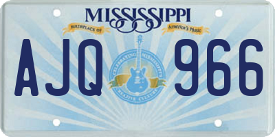 MS license plate AJQ966