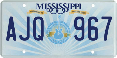 MS license plate AJQ967