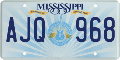 MS license plate AJQ968
