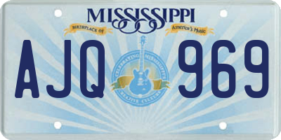 MS license plate AJQ969