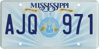 MS license plate AJQ971