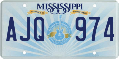 MS license plate AJQ974
