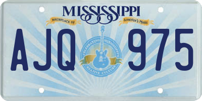 MS license plate AJQ975