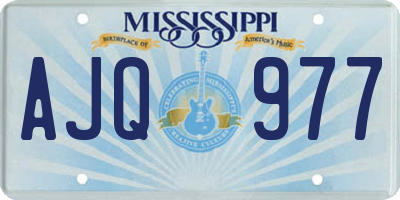 MS license plate AJQ977