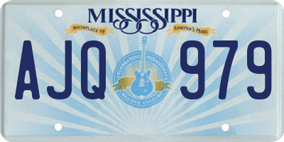 MS license plate AJQ979