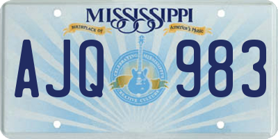 MS license plate AJQ983