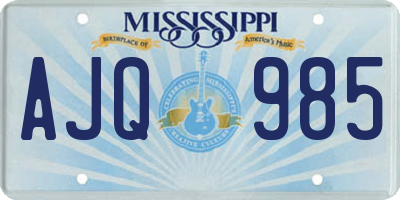 MS license plate AJQ985