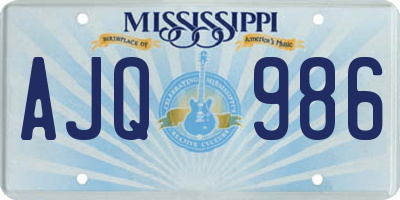 MS license plate AJQ986