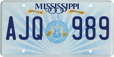 MS license plate AJQ989